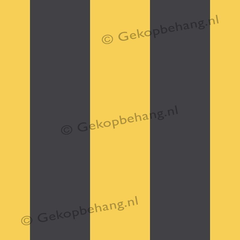 Behang Expresse - Thomas - streep zwart/geel