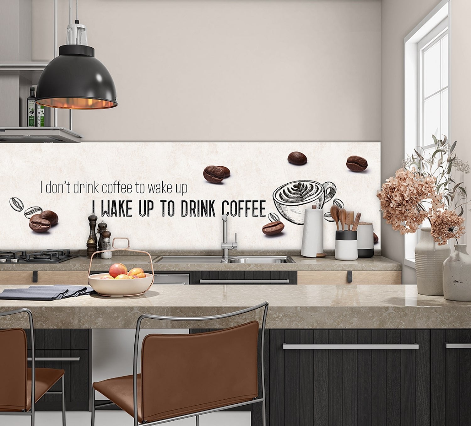 Keukenwand met print - Koffie ontwerp