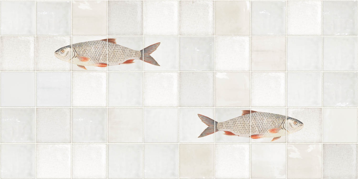 Keukenwand met print - Antiek Tegel Design - Vissen
