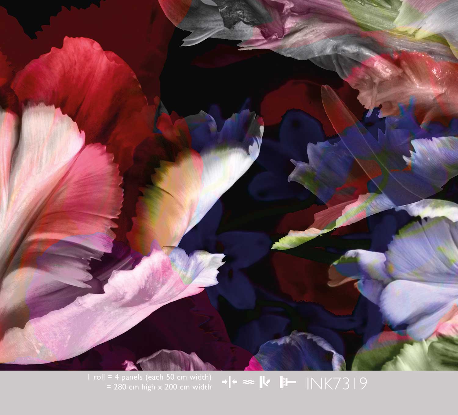 Behang Colorful - Flower Explosion (dark) INK7319