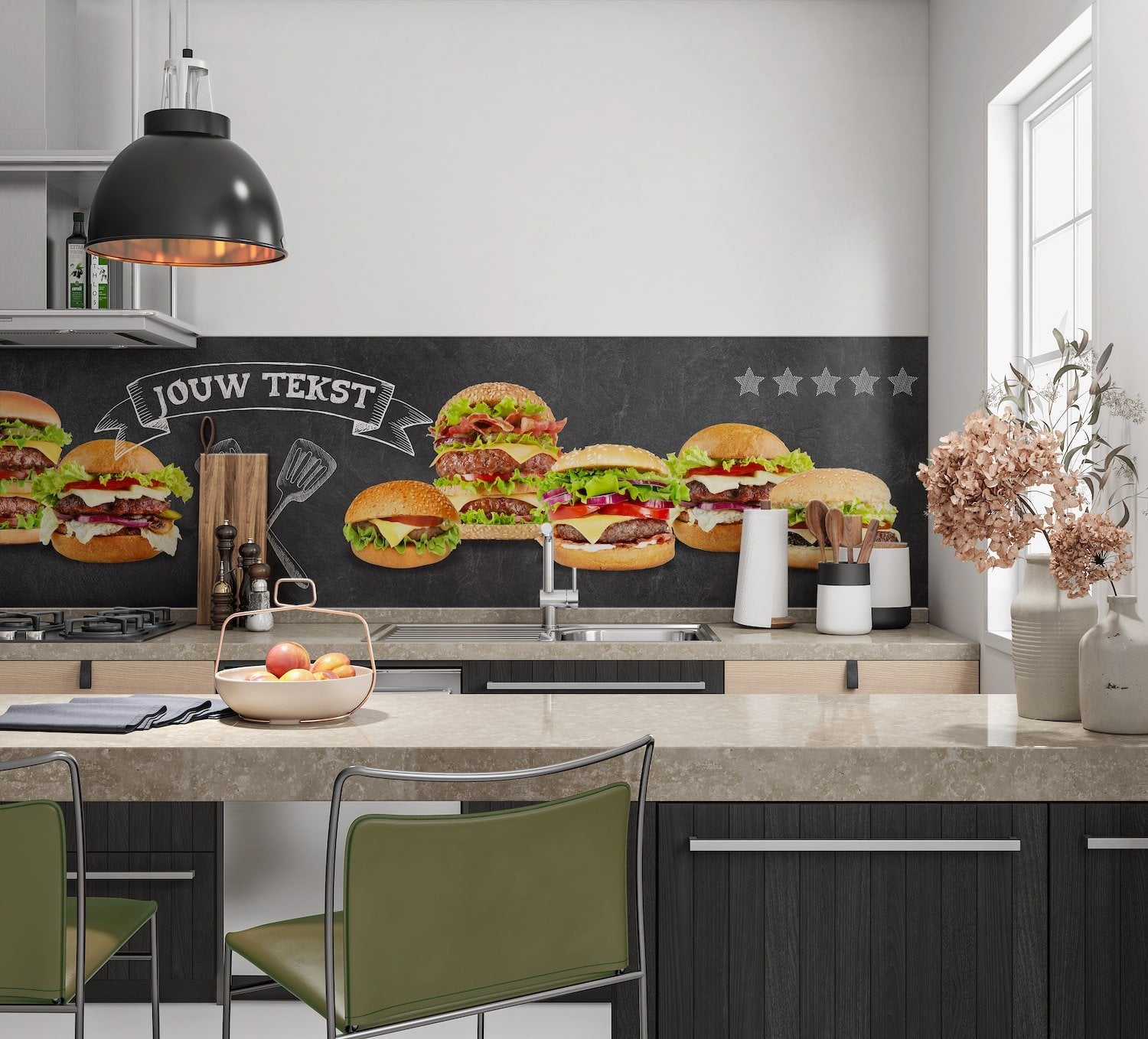 Burgers Party keukenwand