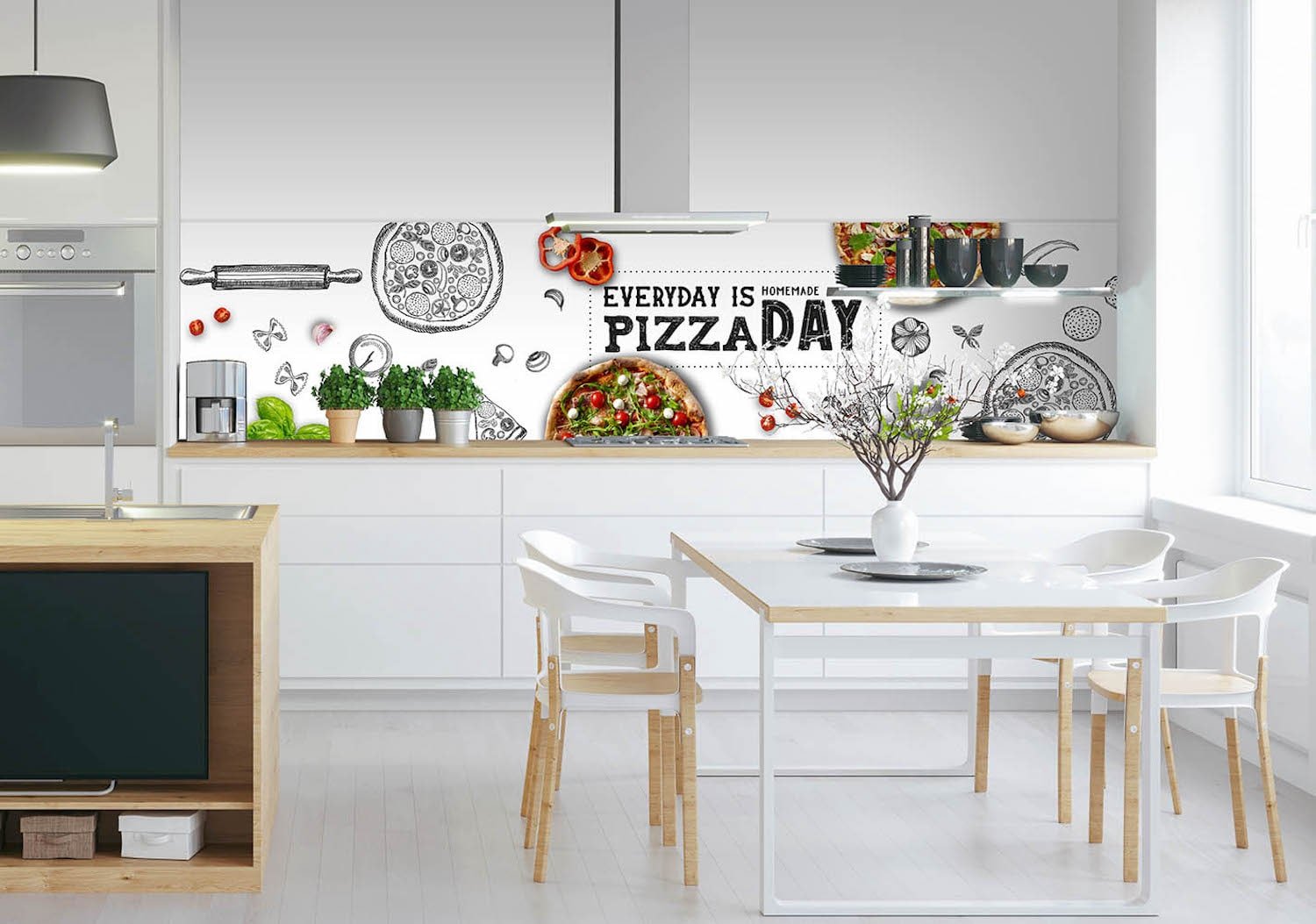 Keuken achterwand pizza ontwerp