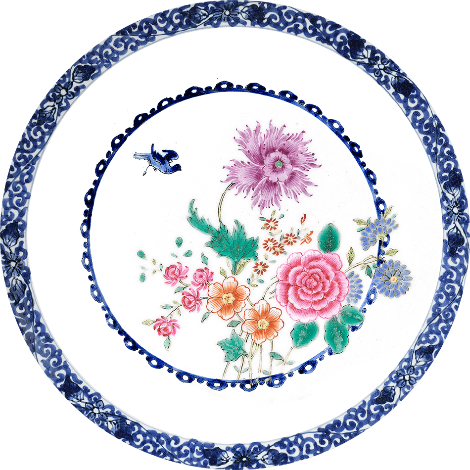 Muurcirkel - Wanddeco Bord - Sweet Floral China