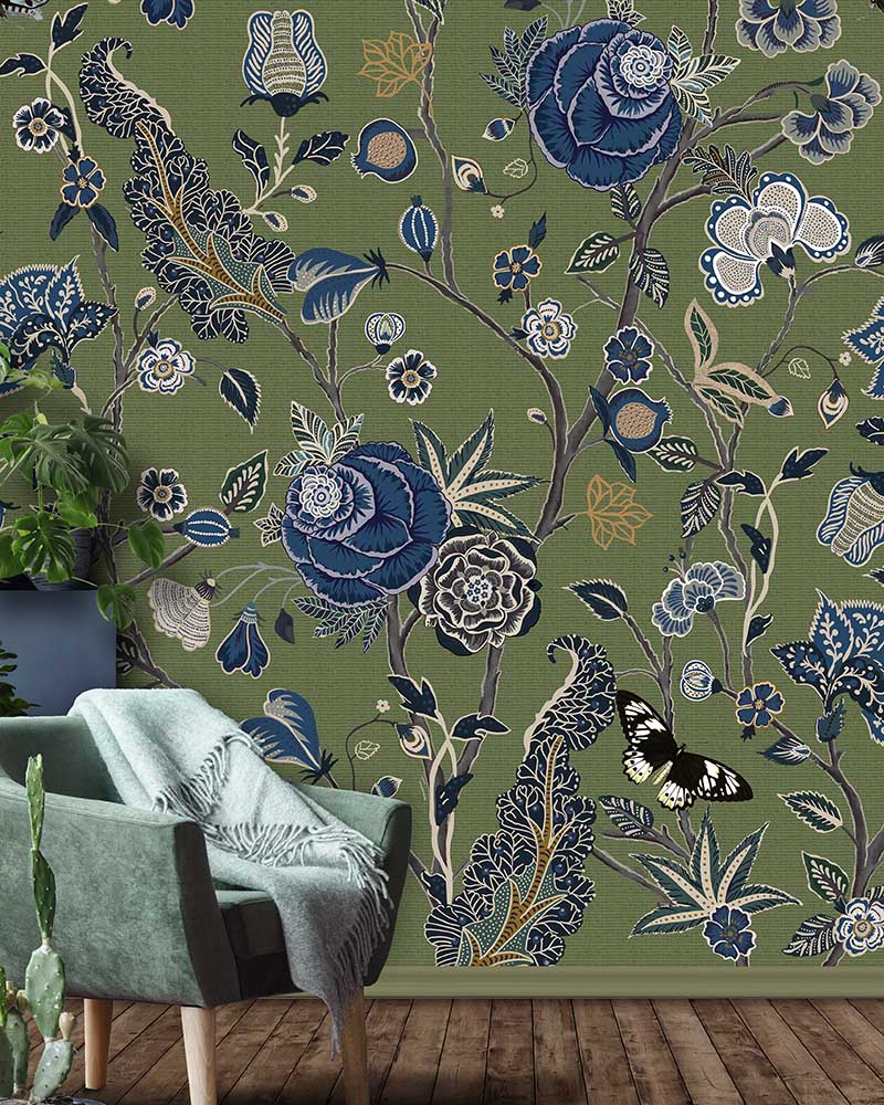 Floral Utopia Wallpaper - Pomegranate Moss