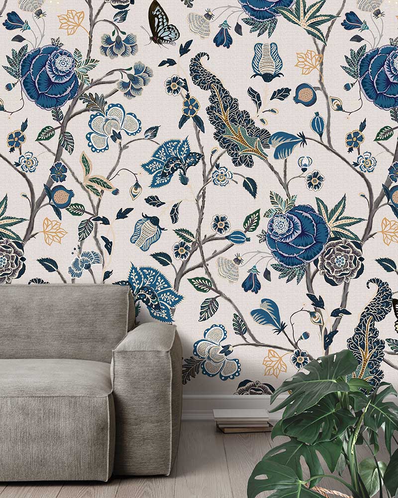Floral Utopia Wallpaper - Pomegranate Blue