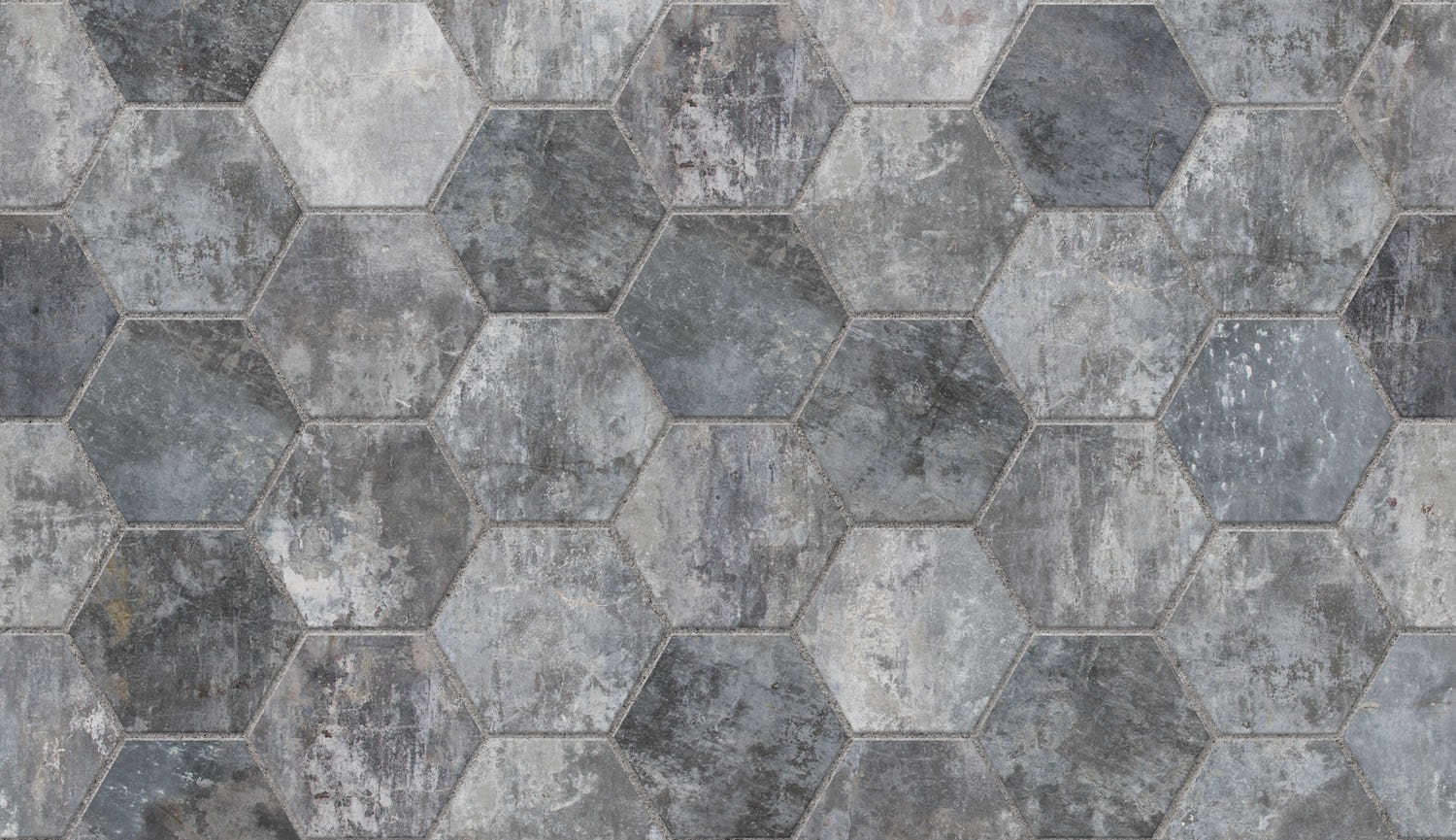 Keukenwand - Hexagon Donker Beton Tegel