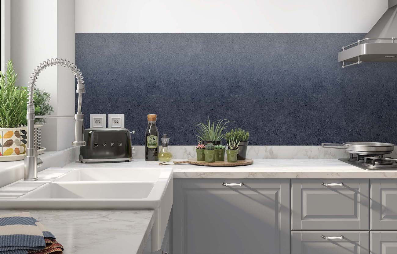 Ombre Blue - Uni Kitchen wall