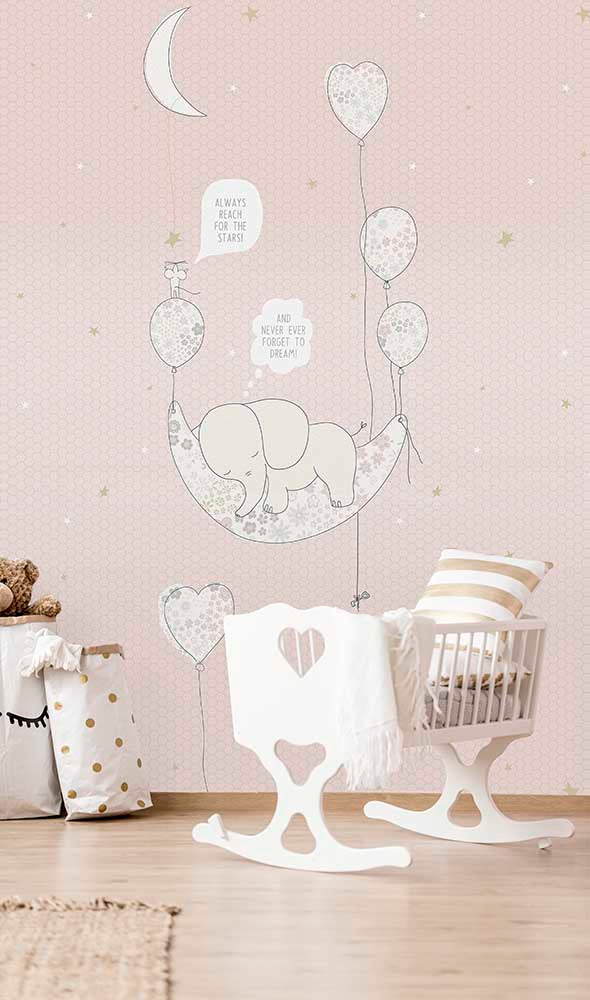 Kinderbehang Elephant In The Room, Pink
