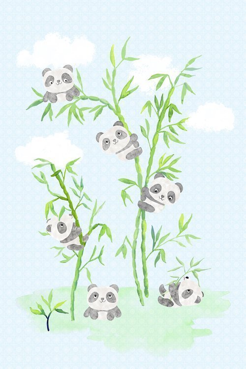 Kindertapete Panda-Liebe