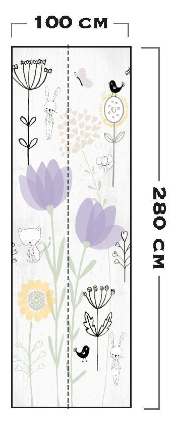 Children's wallpaper Abby & Bryan - Love my garden lilac