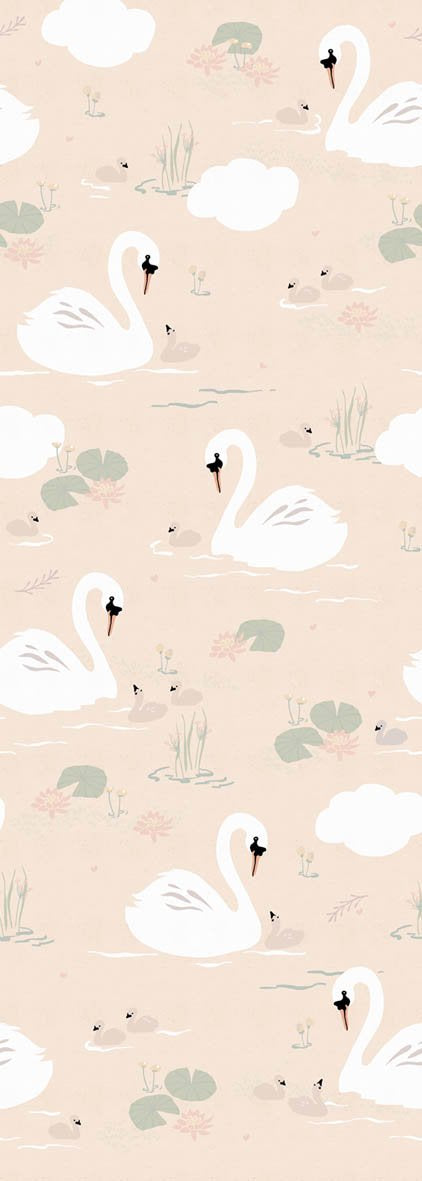 Kate & Andy Wallpaper - Swans (sand)