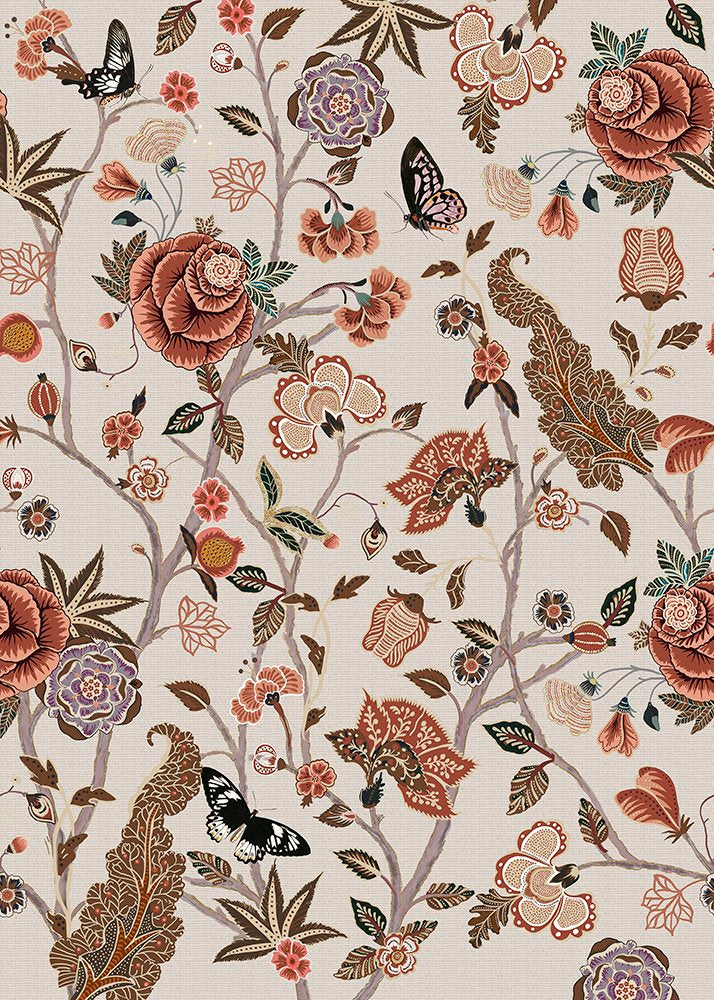 Floral Utopia Behang - Pomegranate Sand