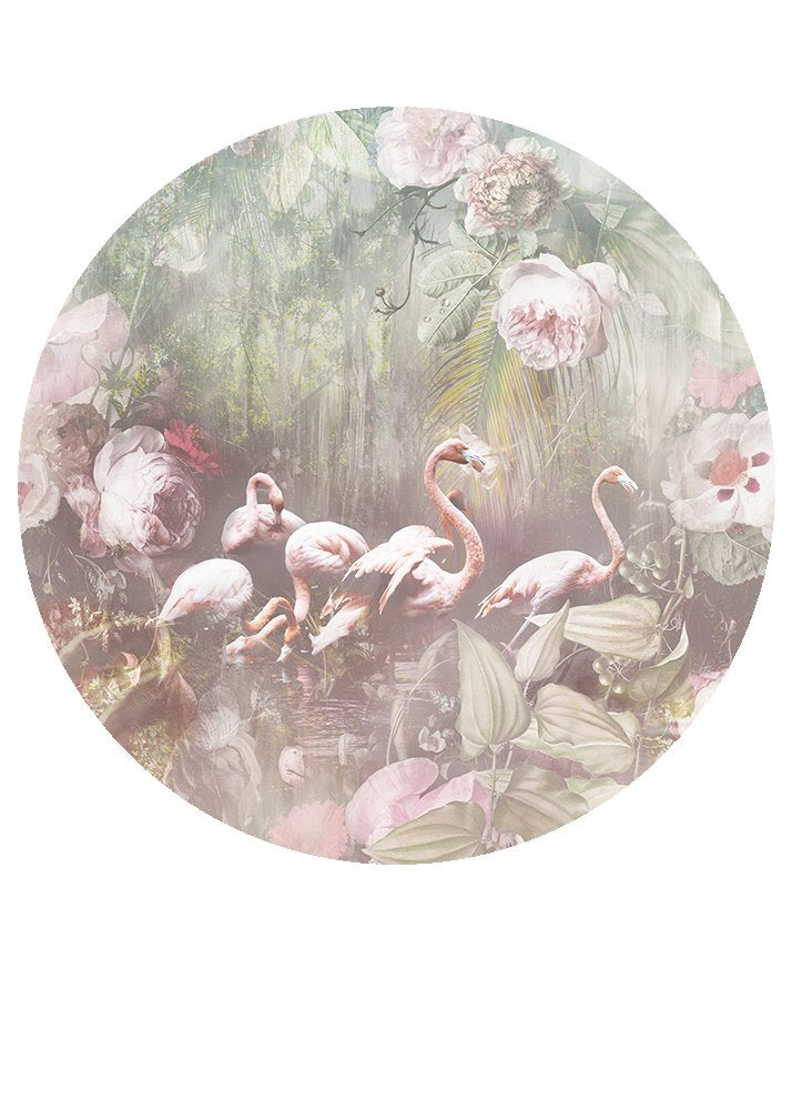 Floral Utopia Behang - Flamingo Found Light