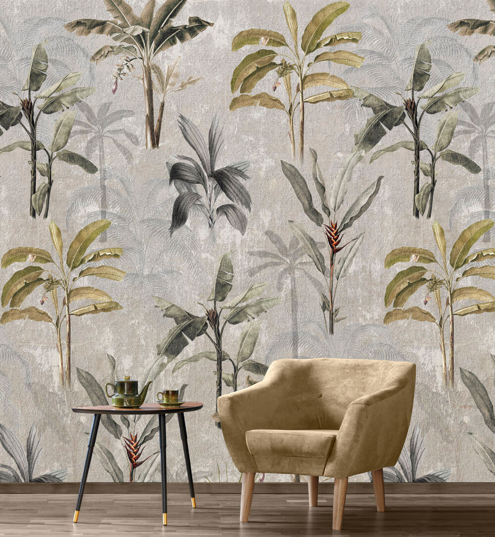Palm Trees Gray - Wallpaper
