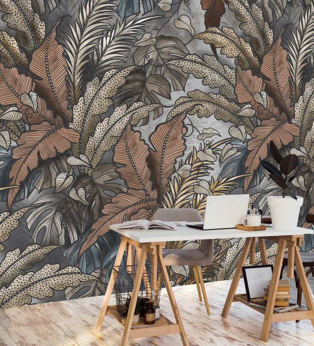 Dreaming Of Jungles Gray - Wallpaper