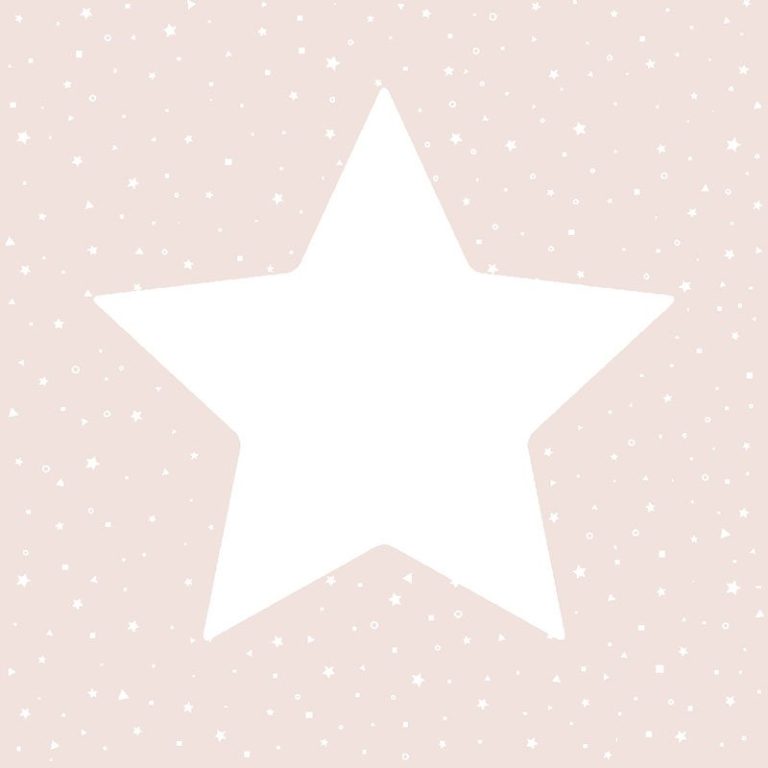 Kindertapete Puck & Rose - Grote Ster Roze