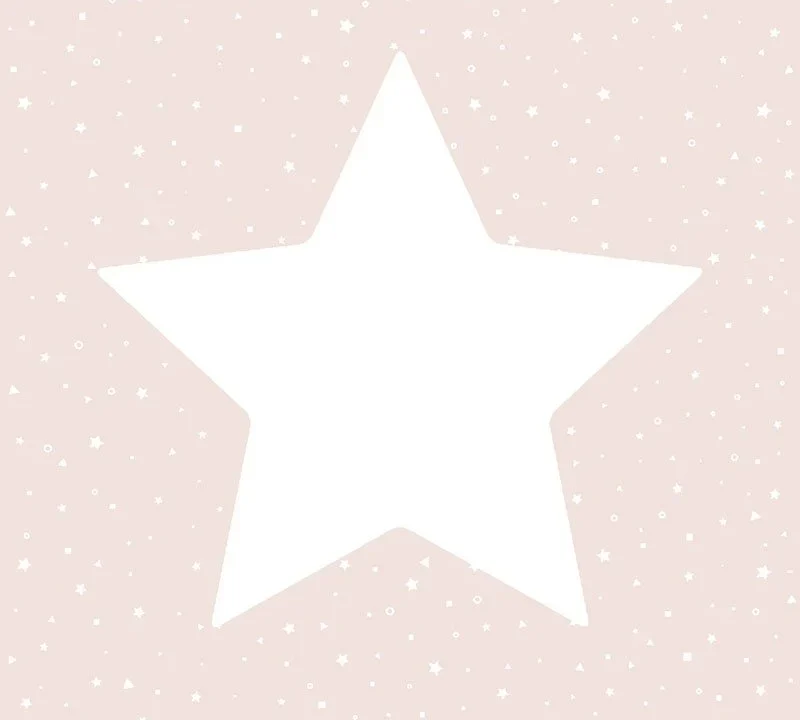 Kinderbehang Puck & Rose - Grote Ster Roze