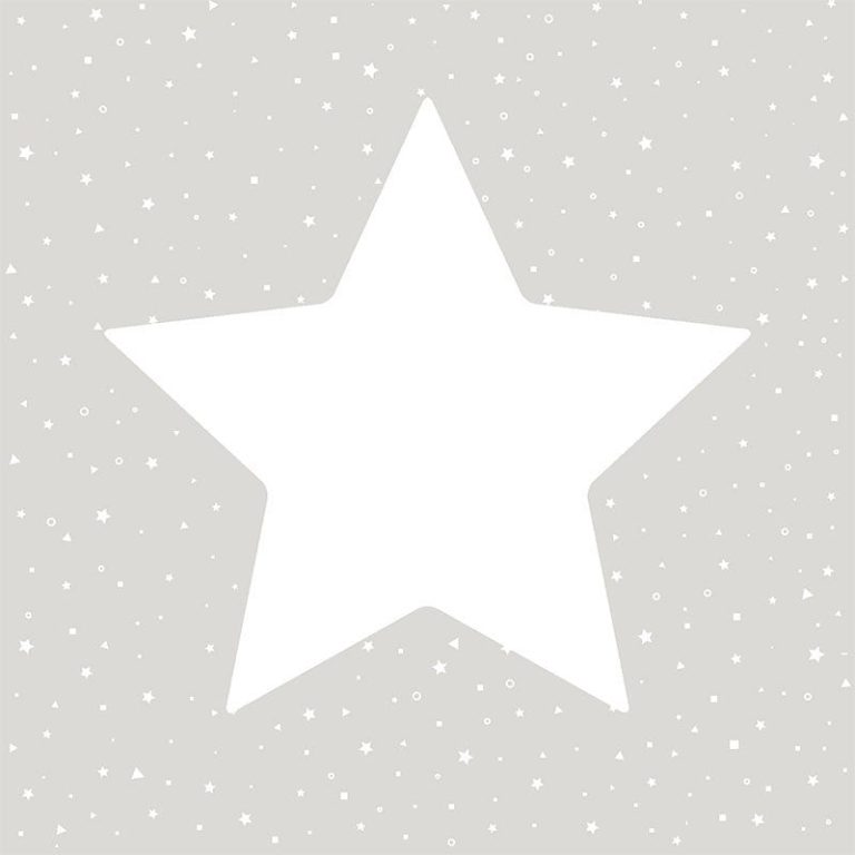 Kinderbehang Puck & Rose - Grote Ster Grijs