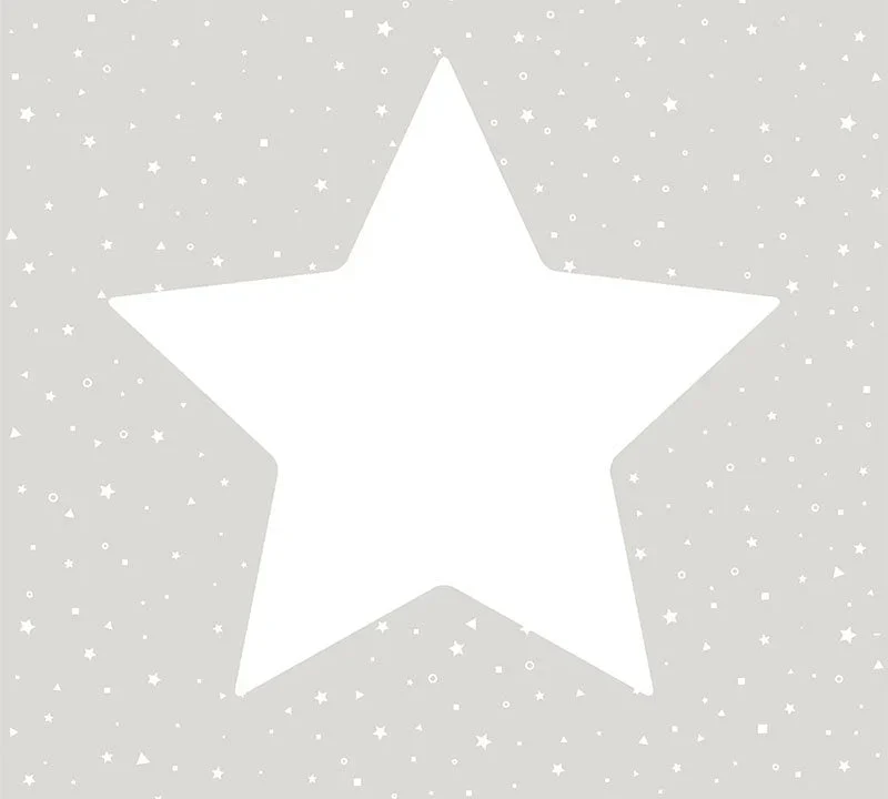 Kinderbehang Puck & Rose - Grote Ster Grijs