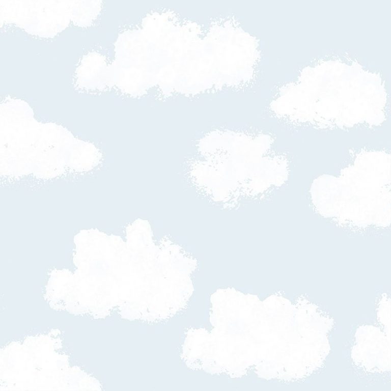 Papier peint enfant Puck & Rose - Wolk Blauw
