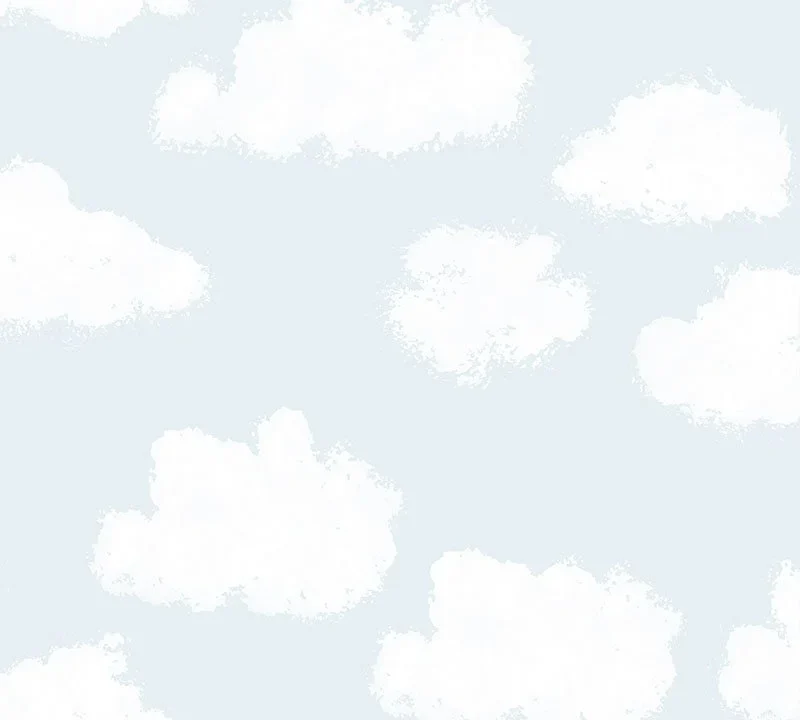 Kinderbehang Puck & Rose - Wolk Blauw