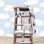 Kinderbehang Puck & Rose - Wolk Blauw