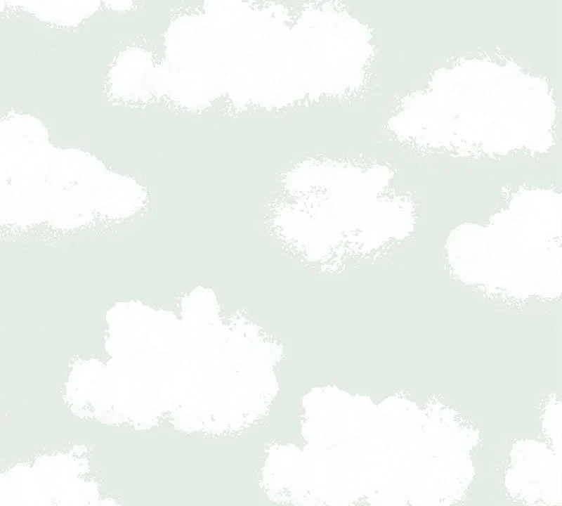 Kinderbehang Puck & Rose - Wolk Groen