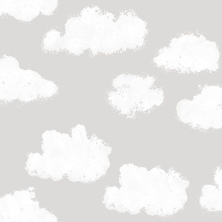 Papier peint enfant Puck & Rose - Wolk Grijs