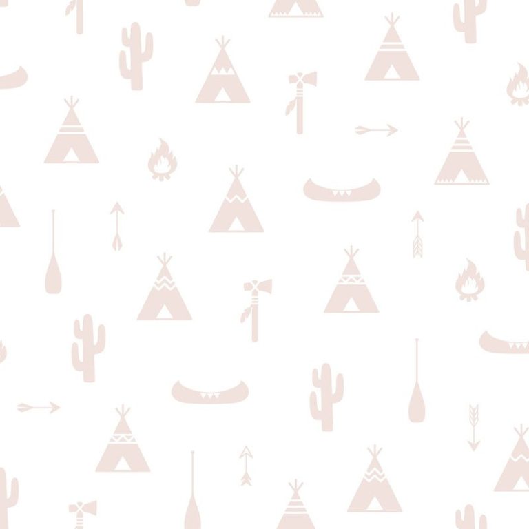 Papier peint enfant Puck & Rose - Tipi Wit/Roze