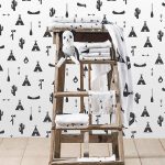 Kinderbehang Puck & Rose - Tipi Wit/Zwart