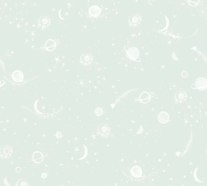 Kinderbehang Puck & Rose - Sterren En Planeten Groen
