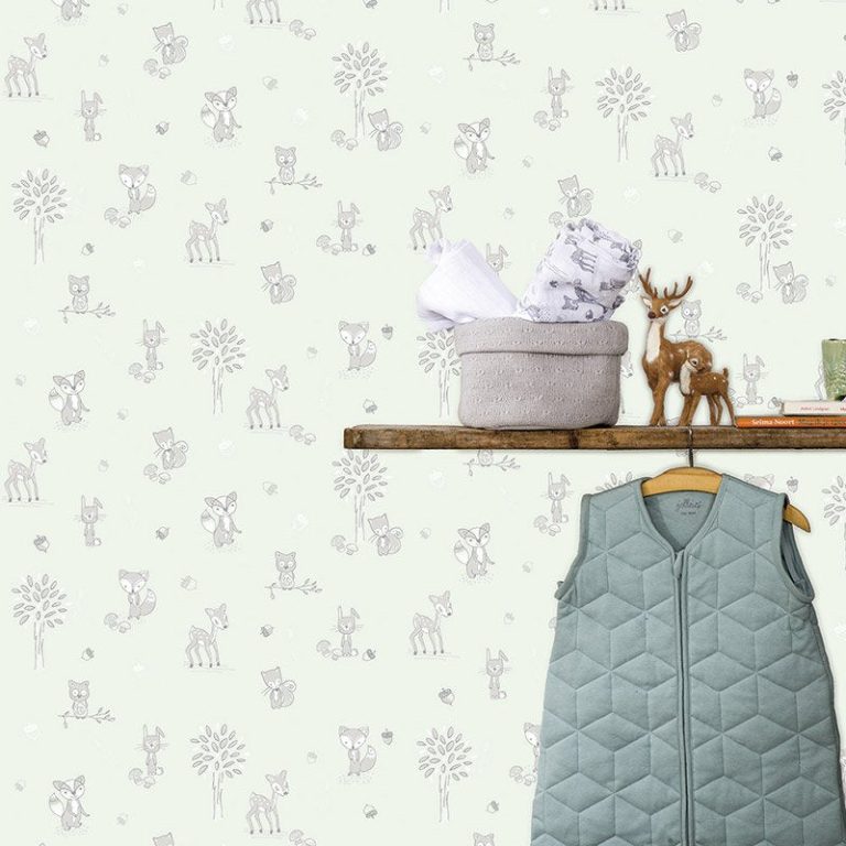 Kinderbehang Puck & Rose - Dieren Groen