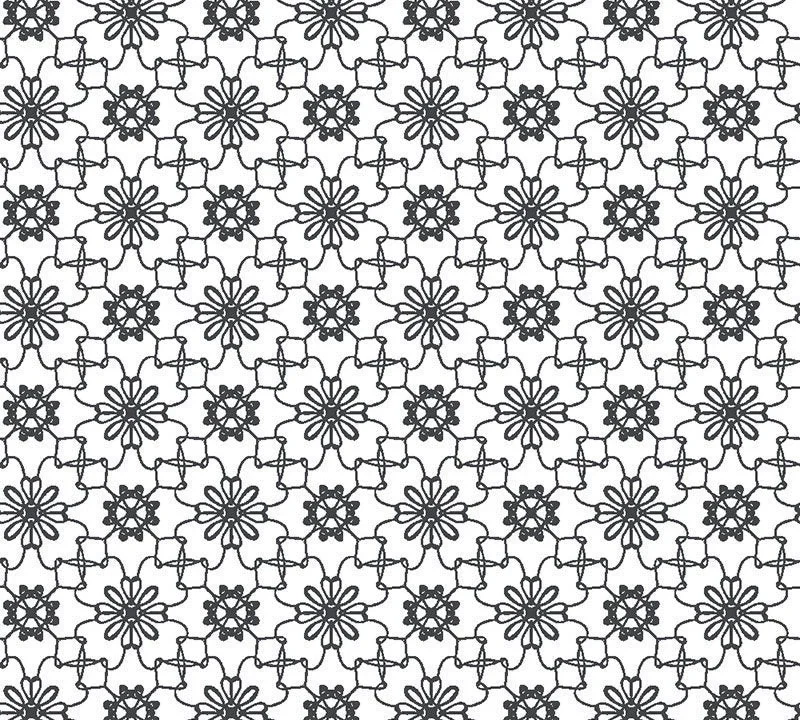 Kinderbehang Puck & Rose - Bloemmotief Wit/Zwart