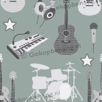 INGK Papier peint - Thomas - instrumenten groen