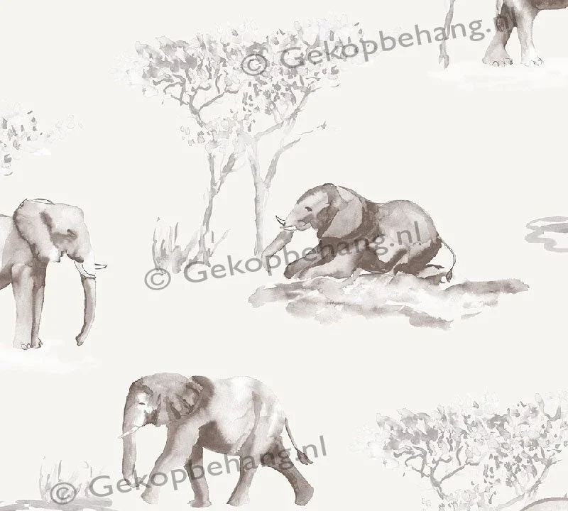 INGK Tapete - Thomas - olifanten beige/bruin