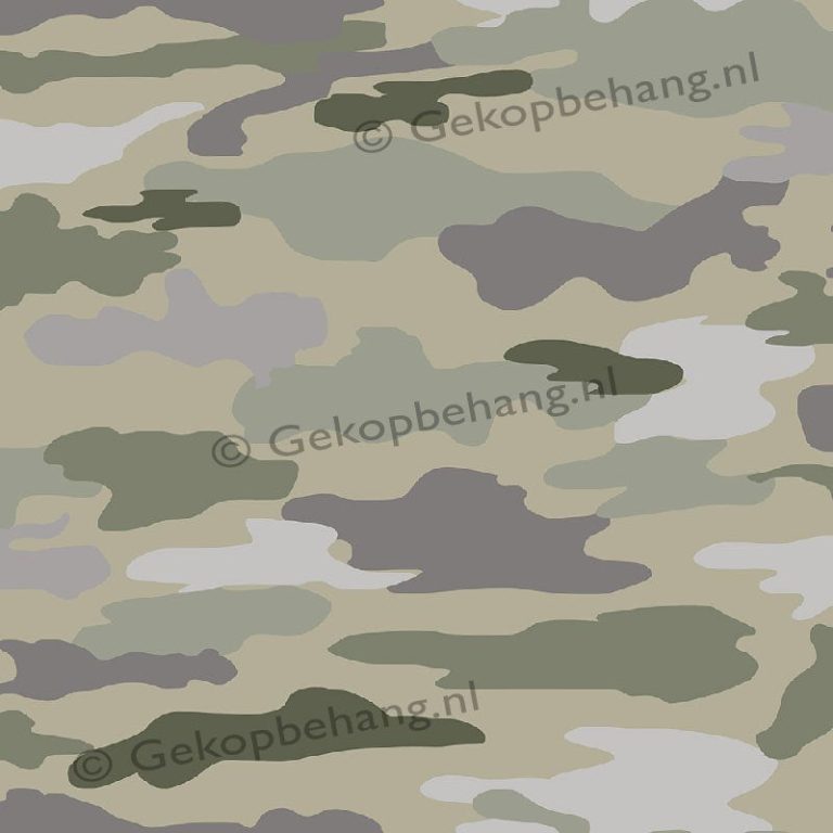INGK Behang - Thomas - camouflage groen
