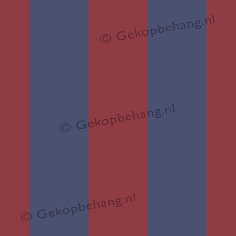 INGK Behang - Thomas - streep blauw/rood