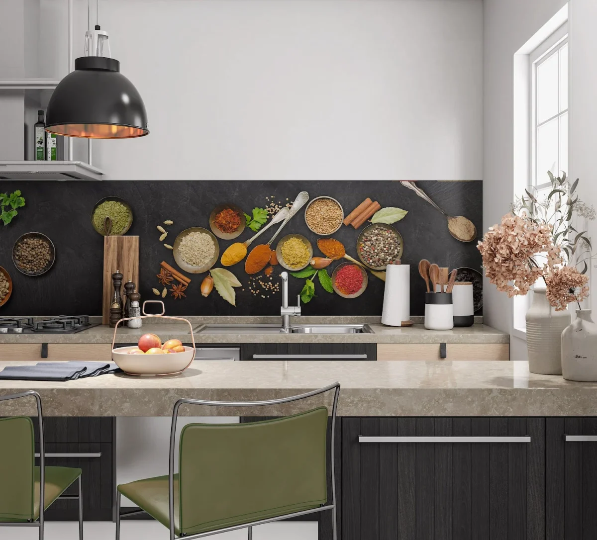 Kitchen splashback - Spices India Love- slate