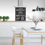 Vintage coffee chalkboard backsplash DW4422 with chalk lettering in modern kitchen