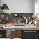 Fit Food spatwand DW4406 met gezonde ingrediënten op donkergrijze betonlook achtergrond