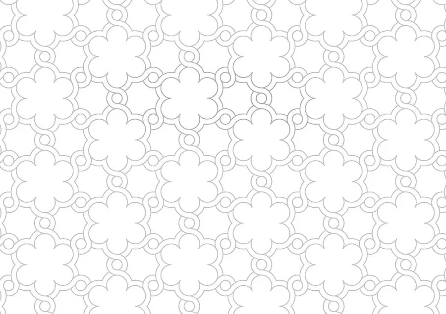 Motif de treillis floral gris clair en lignes fines sur fond blanc