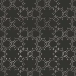 Casablanca Dark Zilver spatwand DW446106 met quatrefoil-patroon in zilverlijnen op antraciet achtergrond