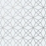 Dessin met een zilvergrijs geometrisch sterrenpatroon op wit