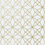 Dessin met een goudkleurig geometrisch sterrenpatroon op wit