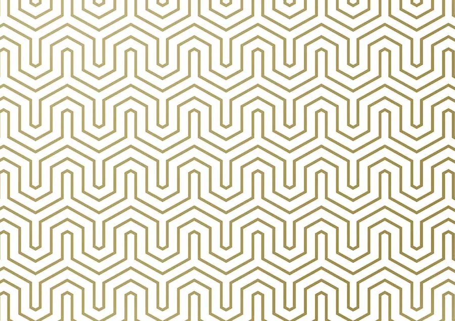 Motif géométrique de lignes or olive sur fond blanc