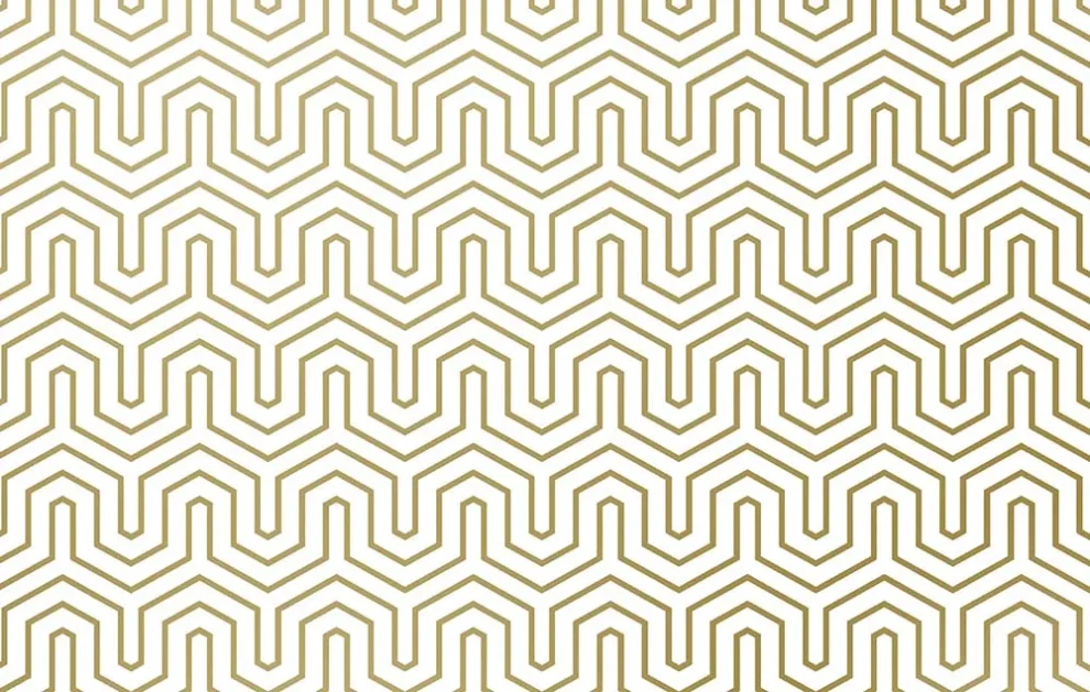 Motif géométrique de lignes or olive sur fond blanc