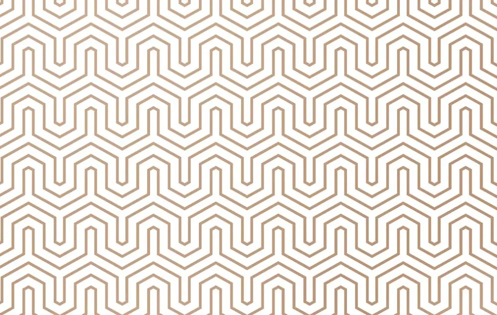 Motif géométrique de lignes cuivrées sur fond blanc