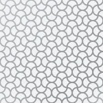 Marrakech Zilver spatwand DW446118 met Marokkaans boogpatroon in zilvergrijze lijnen op witte achtergrond