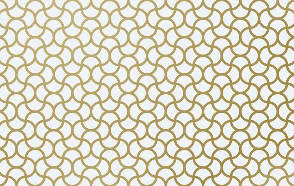 Dessin met een olijfgouden schubbenpatroon op wit