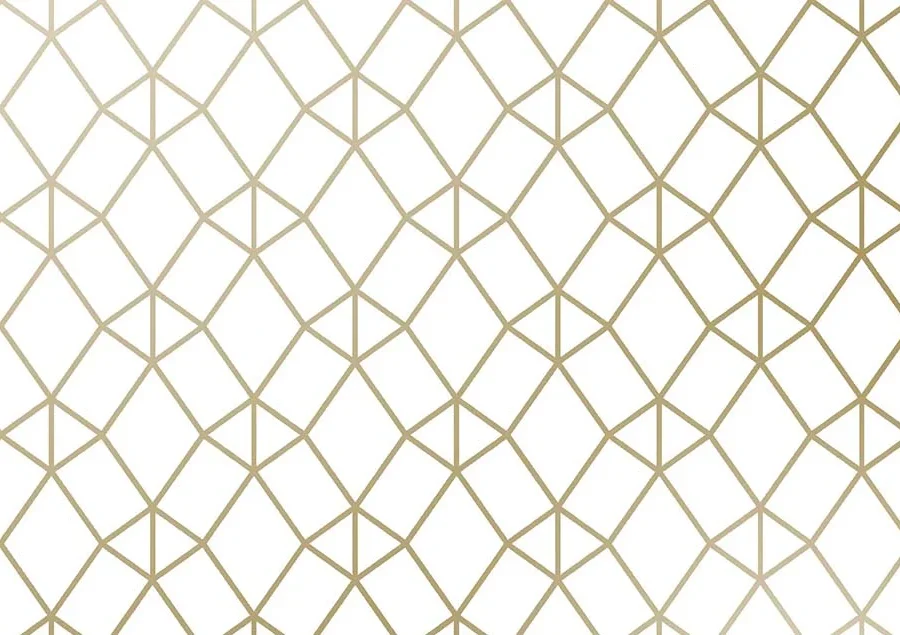 Motif de losanges en lignes or olive sur fond blanc
